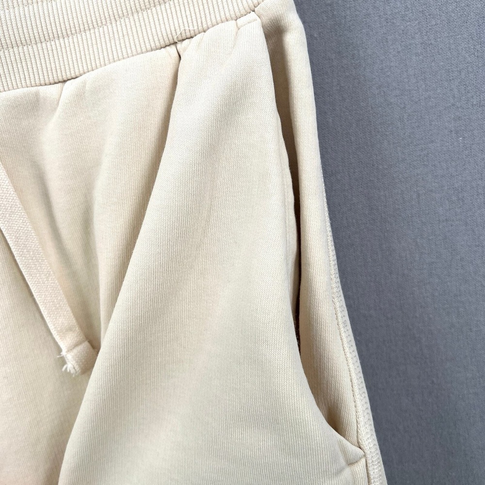 COS Sweat Shorts Women XS Cream Casual Fleece Raw Hem Casual Athleisure Lounge - Picture 8 of 15